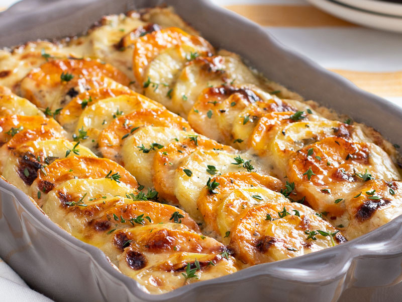 Creamy, Cheesy Scalloped Sweet Potatoes