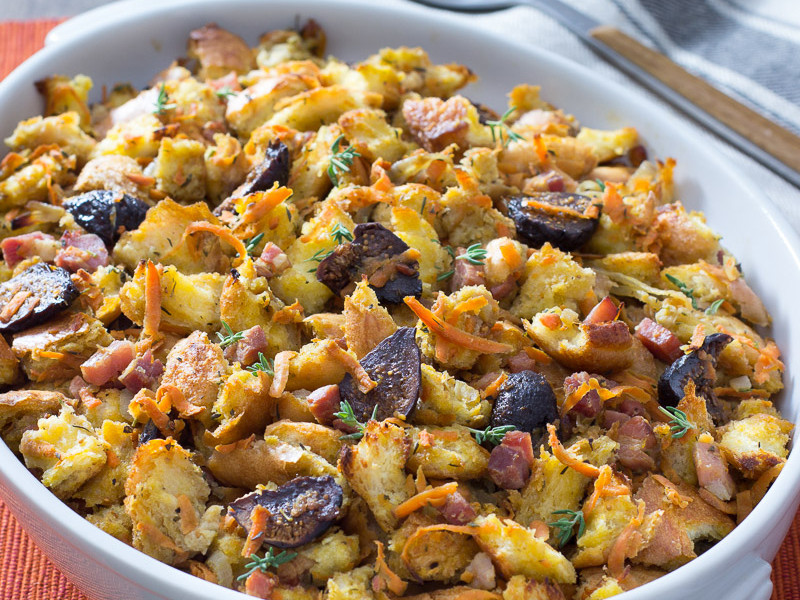 Sweet Potato, Fig, and Pancetta Dressing