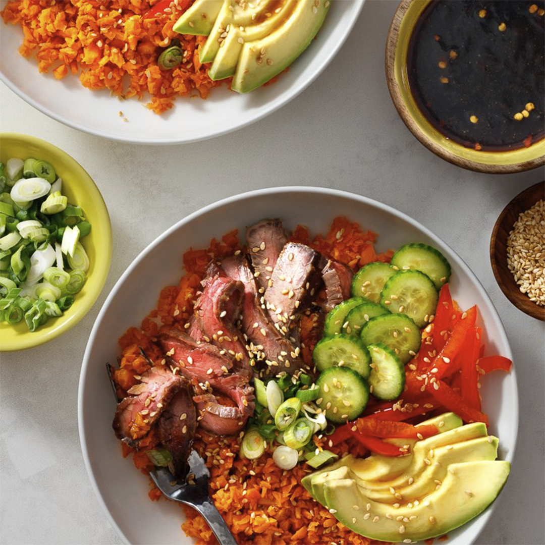 Recipe Info Teriyaki Sweet Potato “Rice” Bowl