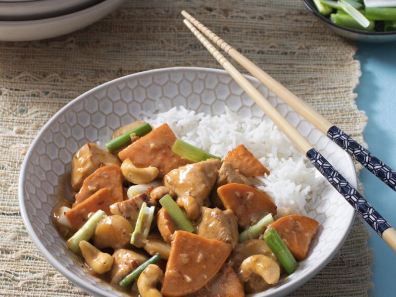  Cashew Chicken and Sweet Potato Stir-Fry