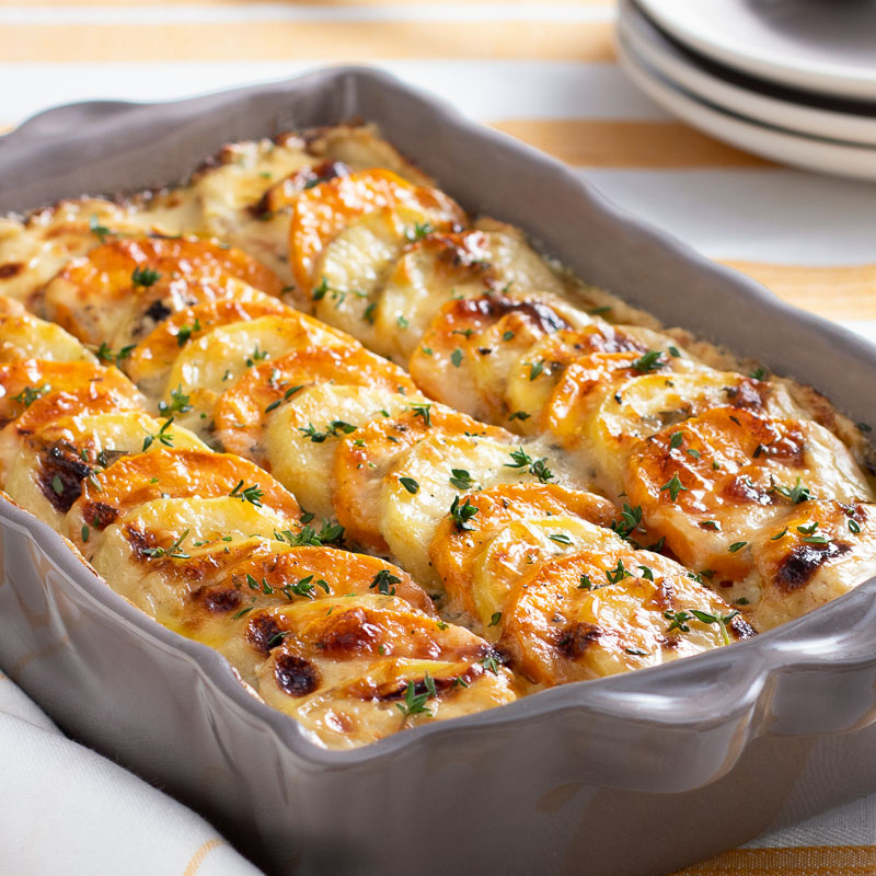 Recipe Info Creamy, Cheesy Scalloped Sweet Potatoes