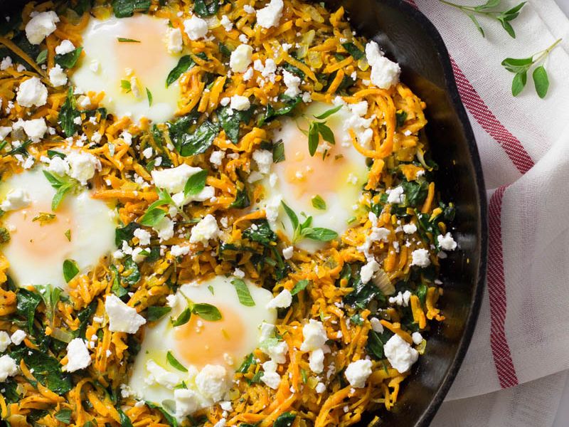 Recipe Info California Sweet Potato Hash {Greek Style} with Feta and Eggs